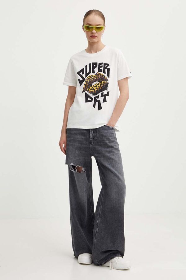 Superdry Pamučna majica Superdry za žene, boja: bijela, W1011498A-71D