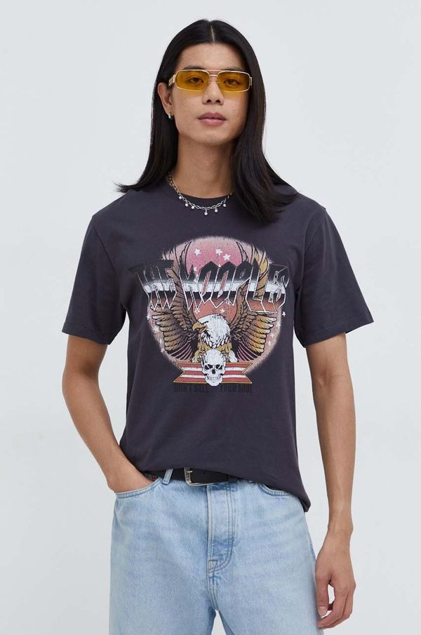 The Kooples Pamučna majica The Kooples za muškarce, boja: siva, s tiskom
