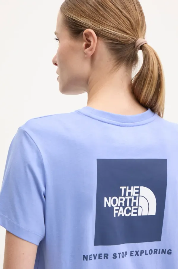 The North Face Pamučna majica The North Face Box Relaxed za žene, boja: ljubičasta, NF0A87NK9W91
