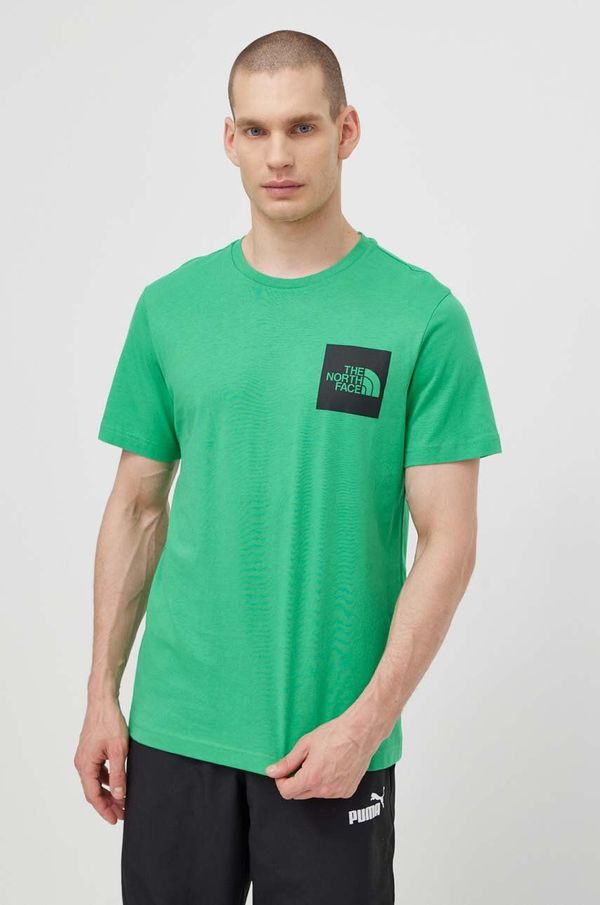 The North Face Pamučna majica The North Face M S/S Fine Tee za muškarce, boja: zelena, s tiskom, NF0A87NDPO81