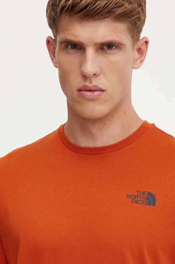 The North Face Pamučna majica The North Face S/S Redbox Celebration Tee za muškarce, boja: narančasta, s tiskom, NF0A87NV1I01