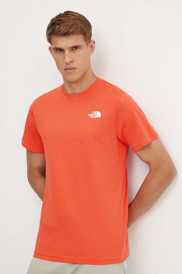The North Face Pamučna majica The North Face S/S Redbox Tee za muškarce, boja: narančasta, s tiskom, NF0A87NP5OM1