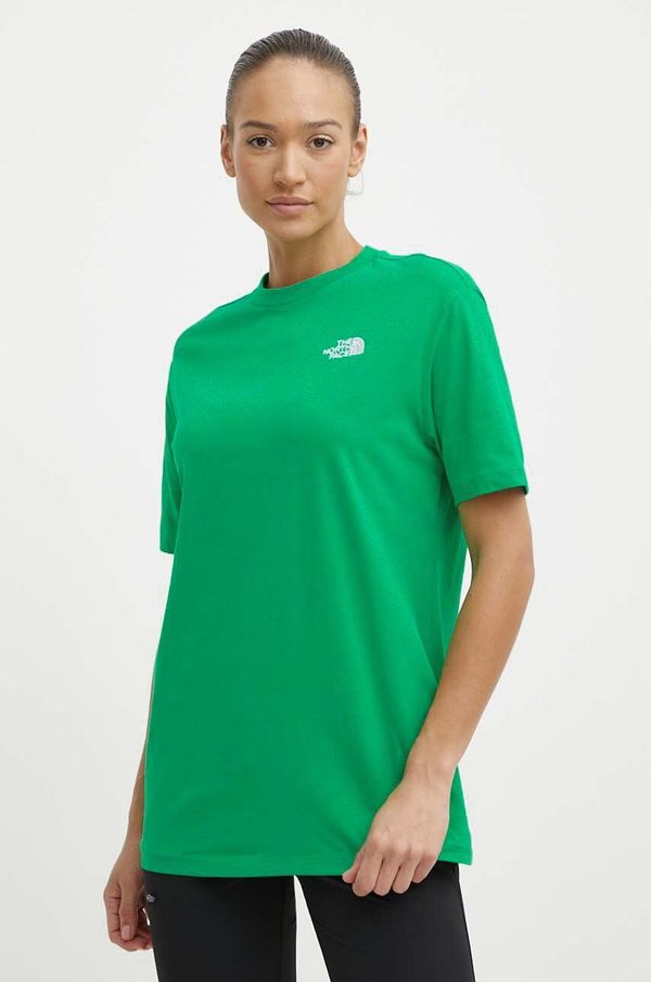 The North Face Pamučna majica The North Face W S/S Essential Oversize Tee za žene, boja: zelena, NF0A87NQPO81