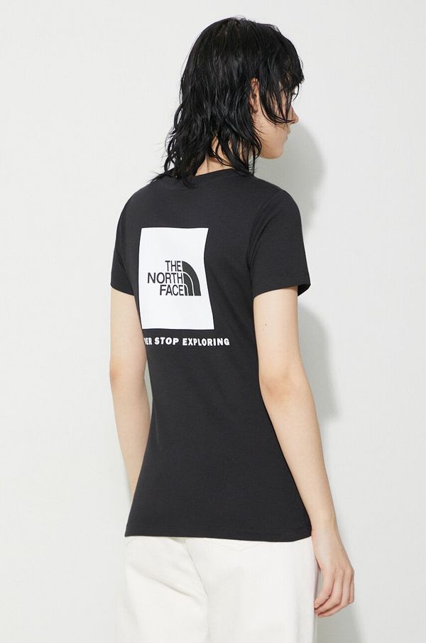 The North Face Pamučna majica The North Face W S/S Redbox Slim Tee za žene, boja: crna, NF0A87NMJK31
