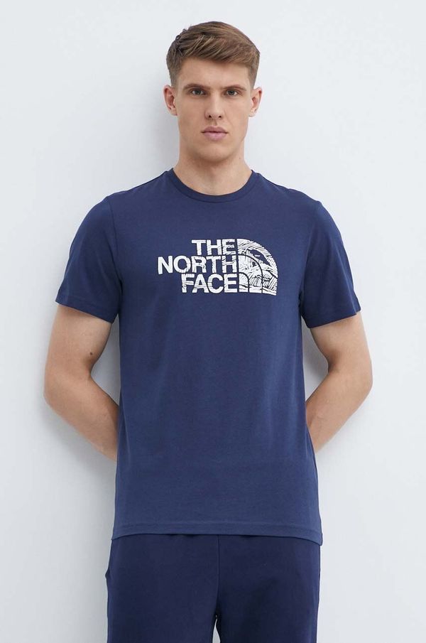 The North Face Pamučna majica The North Face za muškarce, boja: tamno plava, s tiskom, NF0A87NX8K21