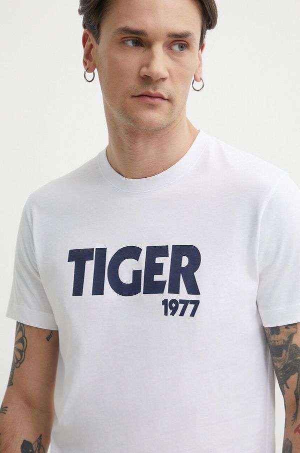 Tiger of Sweden Pamučna majica Tiger Of Sweden Dillan za muškarce, boja: bijela, s tiskom, T65617038