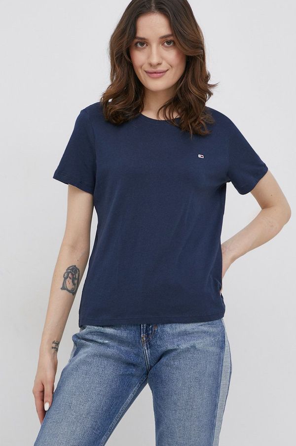Tommy Jeans Pamučna majica Tommy Jeans boja: bijela