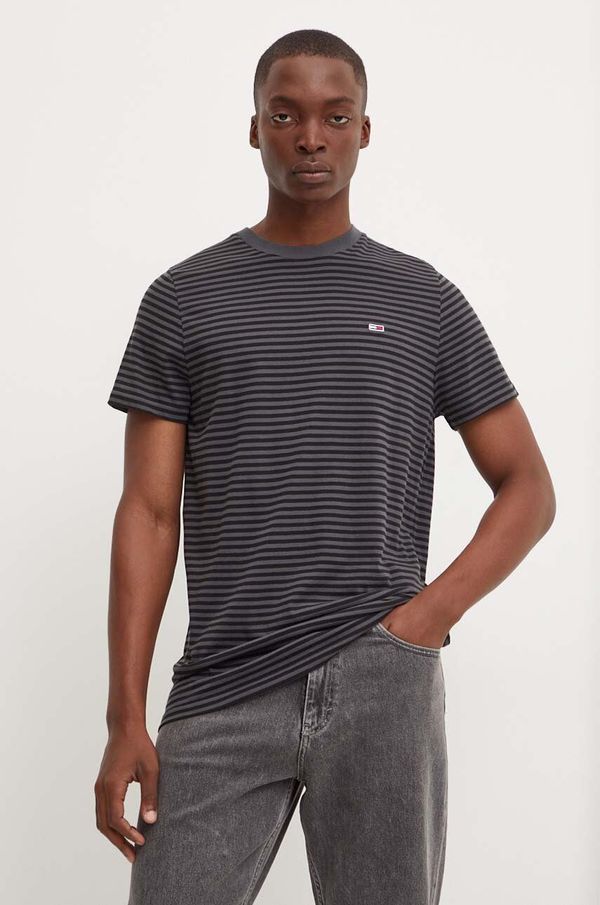 Tommy Jeans Pamučna majica Tommy Jeans za muškarce, boja: crna, s uzorkom, DM0DM19723