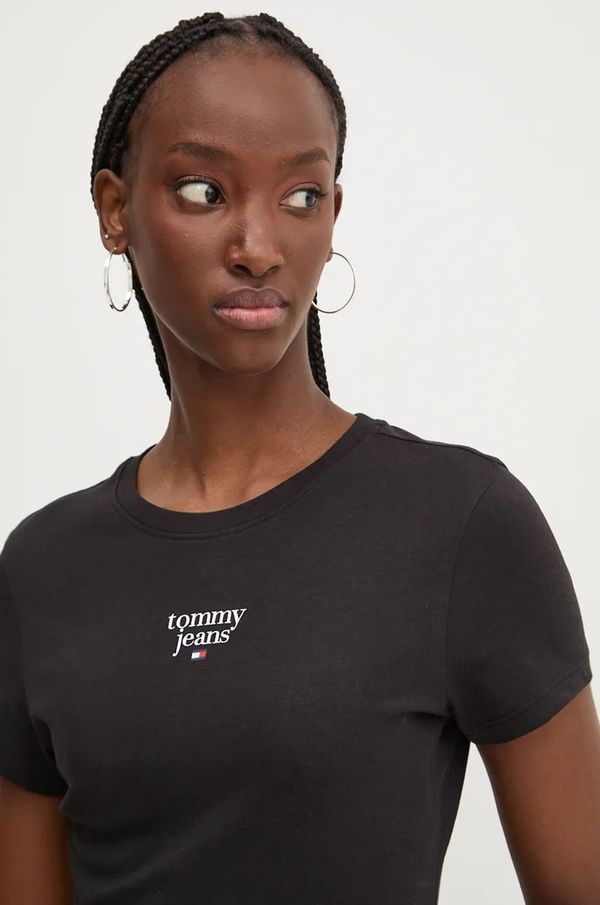 Tommy Jeans Pamučna majica Tommy Jeans za žene, boja: crna, DW0DW18800