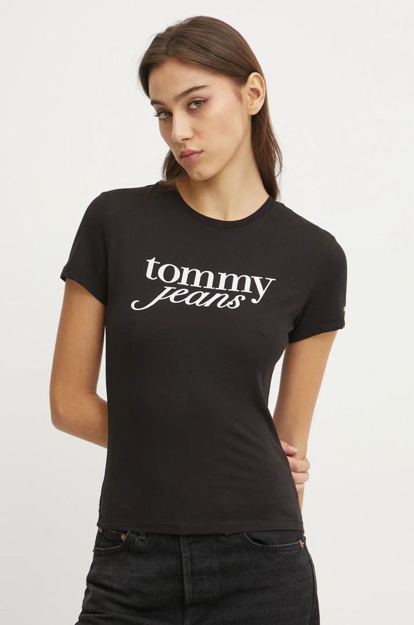 Tommy Jeans Pamučna majica Tommy Jeans za žene, boja: crna, DW0DW19447