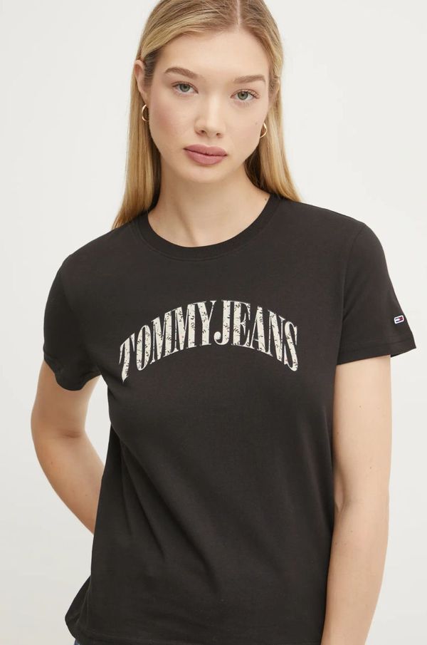 Tommy Jeans Pamučna majica Tommy Jeans za žene, boja: crna, DW0DW20161