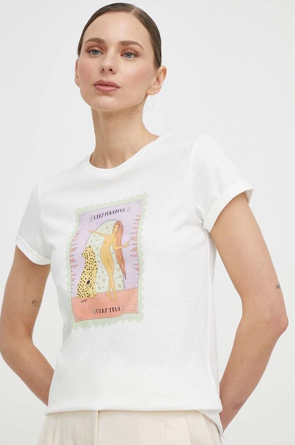 Twinset Pamučna majica Twinset za žene, boja: bijela