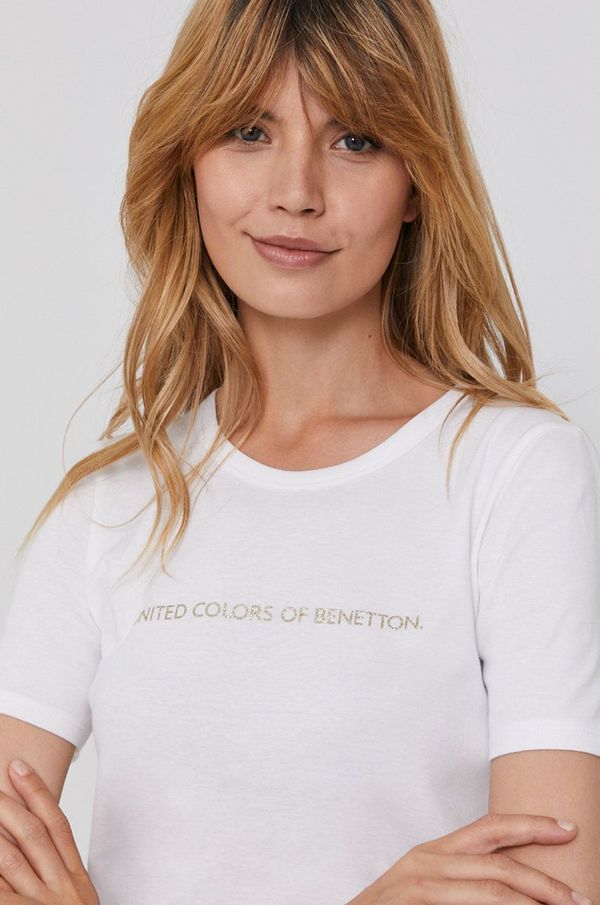 United Colors of Benetton Pamučna majica United Colors of Benetton boja: bijela