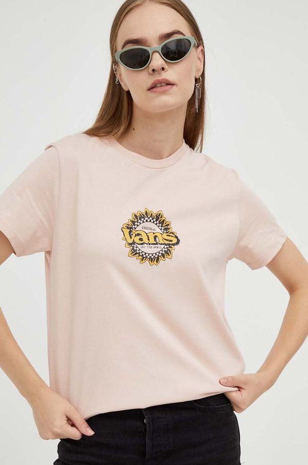 Vans Pamučna majica Vans boja: ružičasta