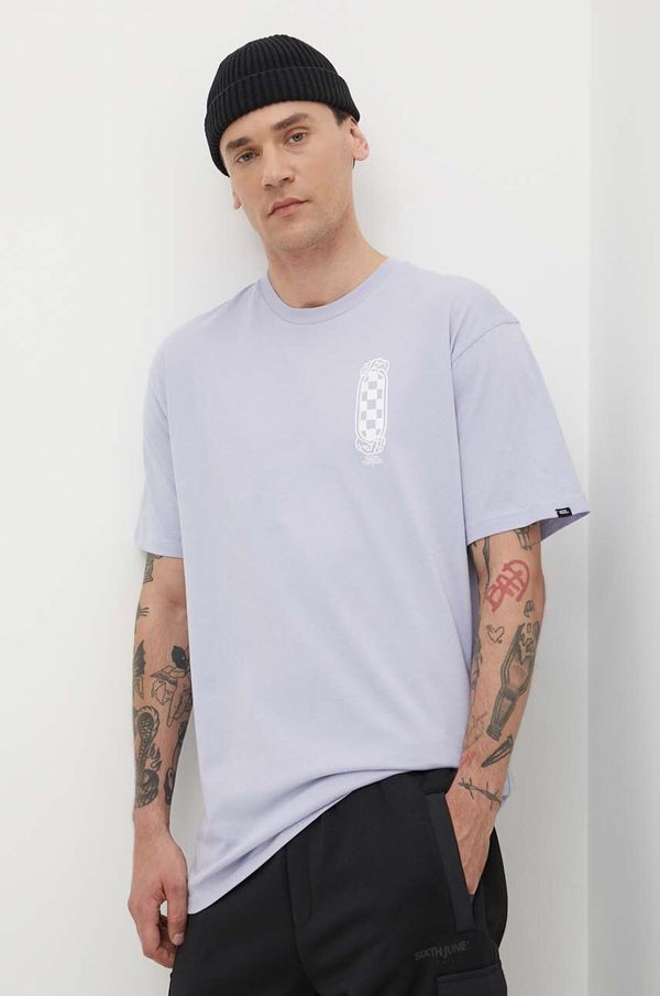 Vans Pamučna majica Vans za muškarce, boja: ljubičasta, s tiskom