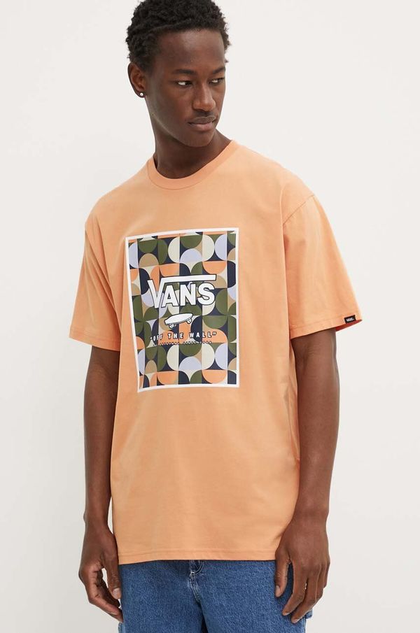 Vans Pamučna majica Vans za muškarce, boja: narančasta, s tiskom