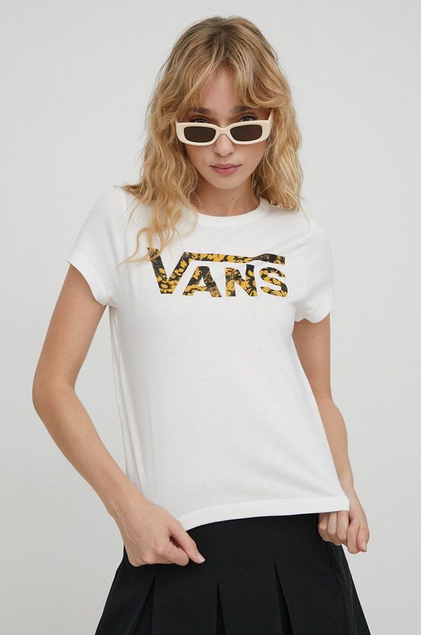 Vans Pamučna majica Vans za žene, boja: bež