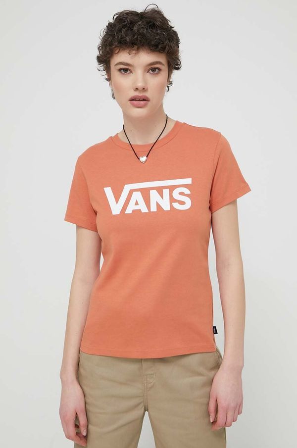 Vans Pamučna majica Vans za žene, boja: narančasta