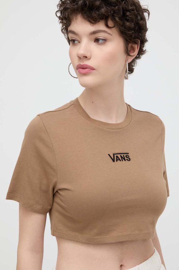 Vans Pamučna majica Vans za žene, boja: smeđa