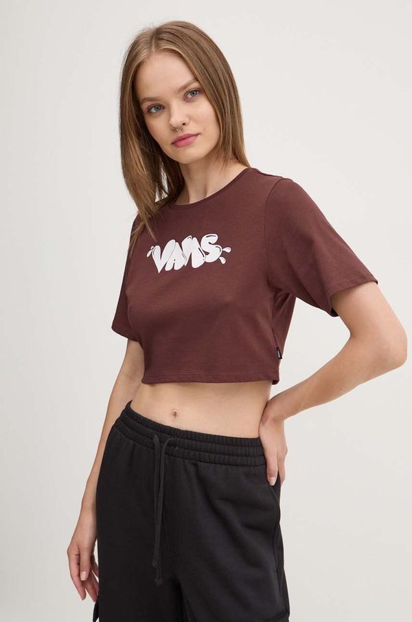 Vans Pamučna majica Vans za žene, boja: smeđa, VN000HHU7YO1