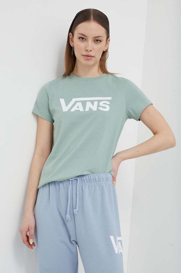 Vans Pamučna majica Vans za žene, boja: zelena