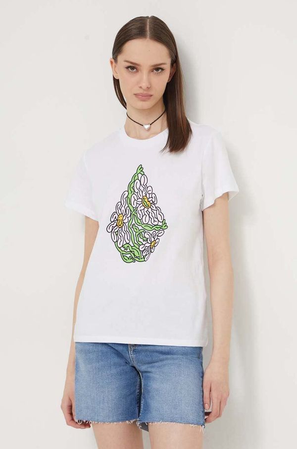 Volcom Pamučna majica Volcom za žene, boja: bijela