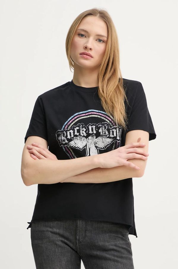 Zadig&Voltaire Pamučna majica ZADIG&VOLTAIRE za žene, boja: crna, JWTS02778