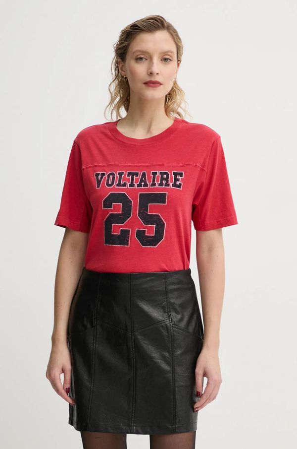 Zadig&Voltaire Pamučna majica ZADIG&VOLTAIRE za žene, boja: crvena, JWTS01664
