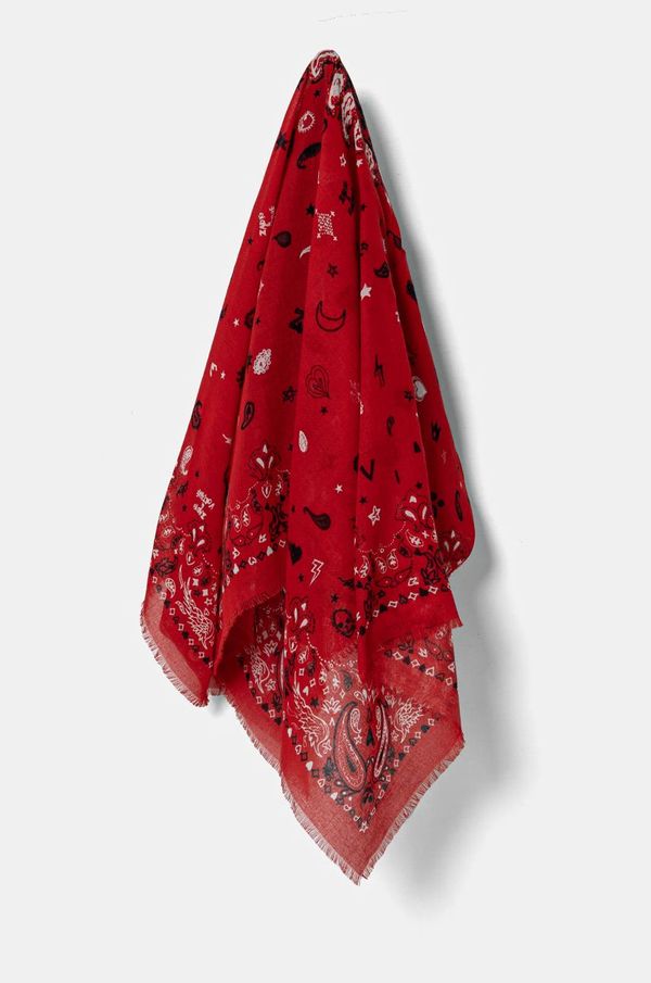 Zadig&Voltaire Pamučna marama ZADIG&VOLTAIRE boja: crvena, s uzorkom, OWSC01499