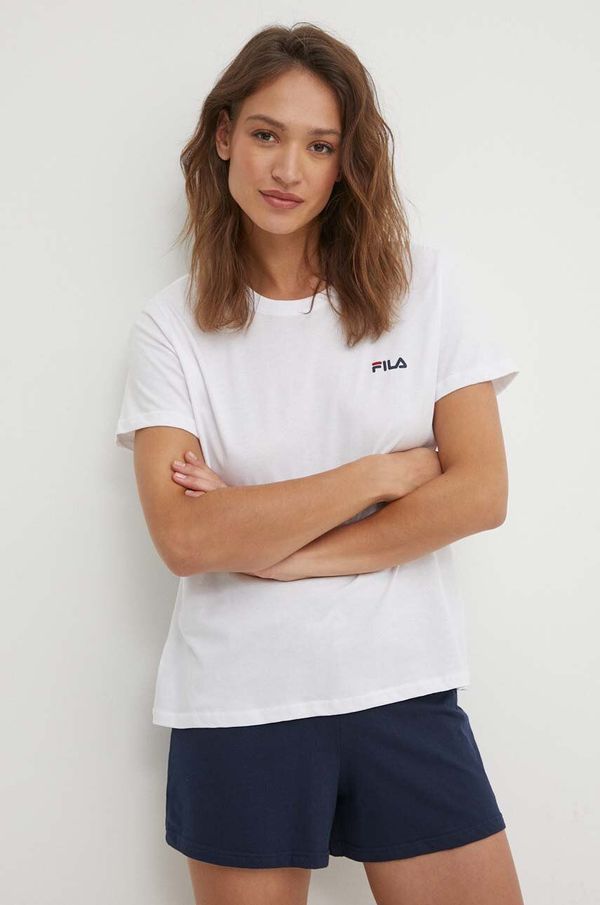 Fila Pamučna pidžama Fila boja: bijela, pamučna, FPS4180