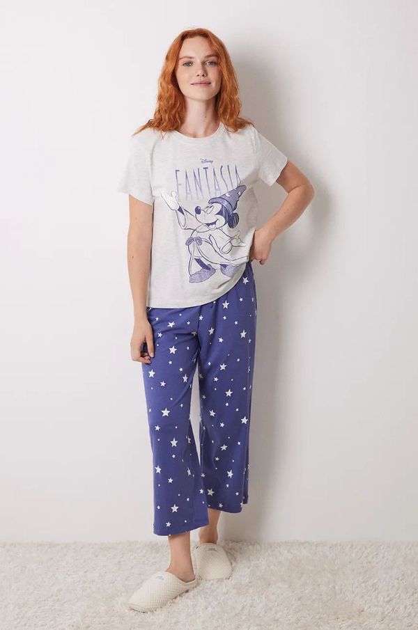 women'secret Pamučna pidžama women'secret MICKEY boja: siva, pamučna, 3138621