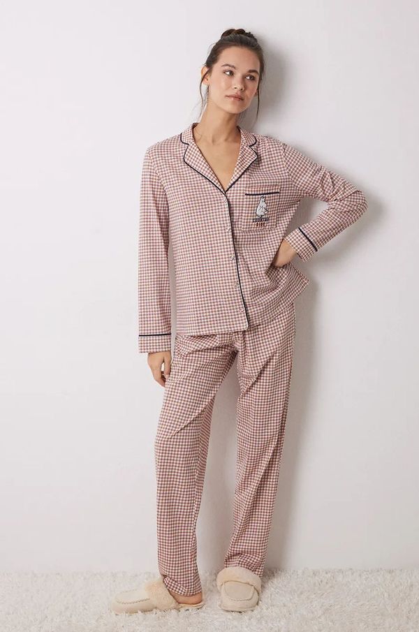 women'secret Pamučna pidžama women'secret MOOMIN boja: narančasta, pamučna, 3138616
