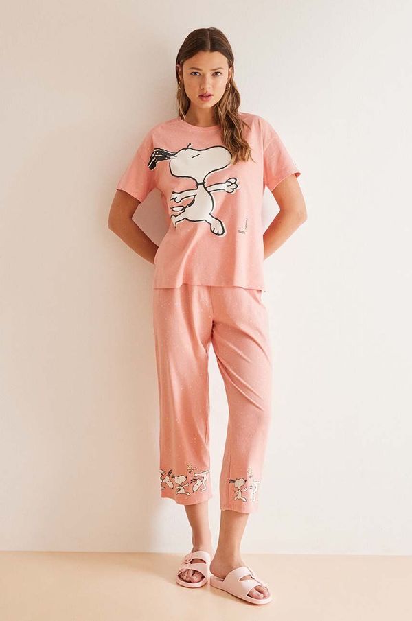 women'secret Pamučna pidžama women'secret Snoopy boja: ružičasta, pamučna, 3138521