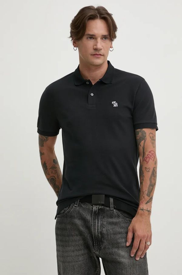 Abercrombie & Fitch Pamučna polo majica Abercrombie & Fitch boja: crna, bez uzorka, KI124-4374