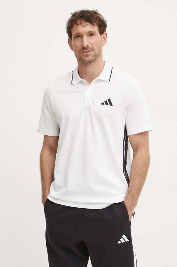 adidas Pamučna polo majica adidas Essentials boja: bež, s tiskom, JE6383