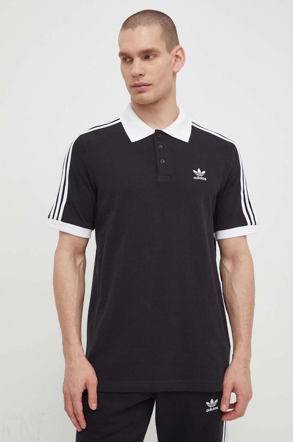 adidas Originals Pamučna polo majica adidas Originals Adicolor Classics 3-Stripes boja: crna, s aplikacijom, IL2501