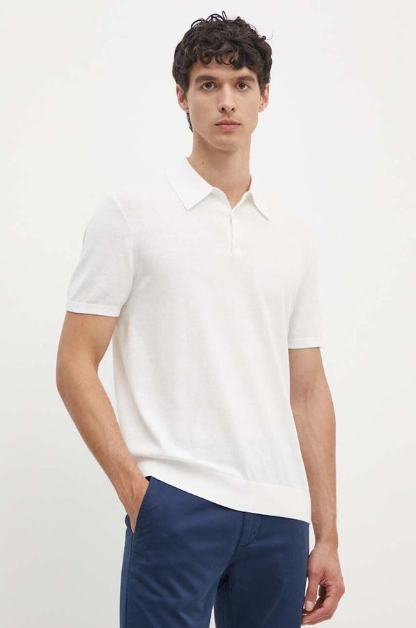 Armani Exchange Pamučna polo majica Armani Exchange boja: bijela, bez uzorka, 8NZF5D ZM3JZ
