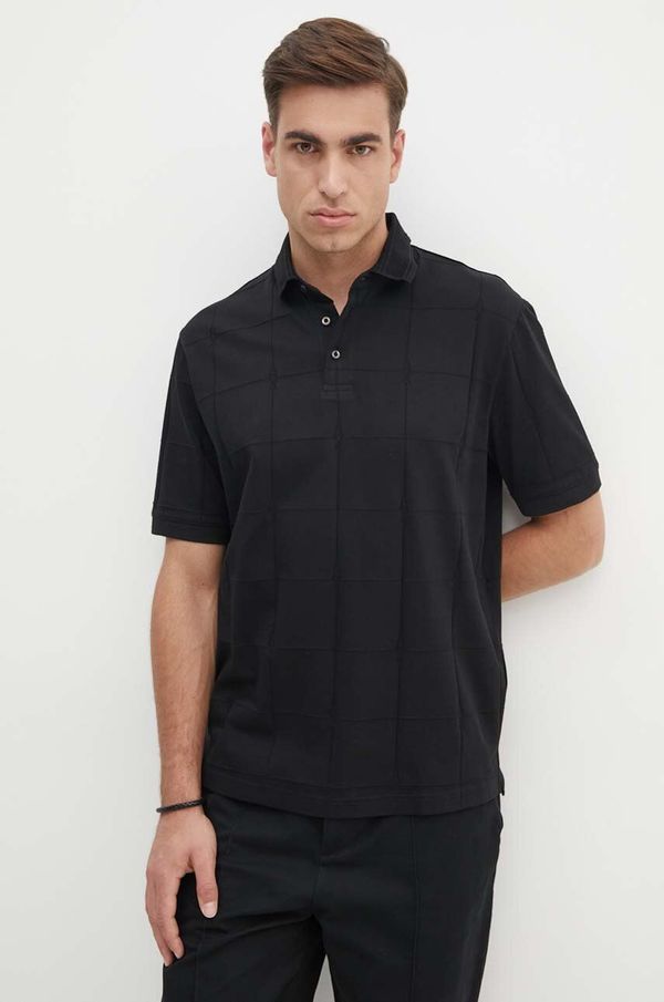Armani Exchange Pamučna polo majica Armani Exchange boja: crna, bez uzorka, 6DZFLJ ZJ2ZZ