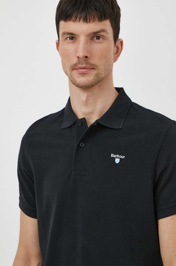 Barbour Pamučna polo majica Barbour boja: crna, bez uzorka, MML0358