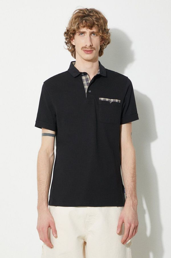 Barbour Pamučna polo majica Barbour Corpatch Polo boja: crna, bez uzorka, MML1071