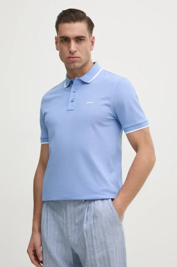 BOSS Pamučna polo majica BOSS bez uzorka, 50494697