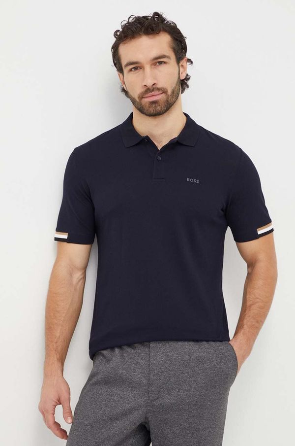 BOSS Pamučna polo majica BOSS boja: crna, bez uzorka, 50467113