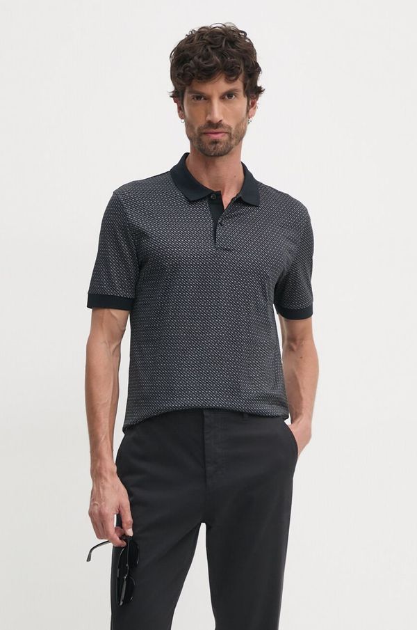 Boss Pamučna polo majica BOSS boja: crna, s uzorkom, 50518877