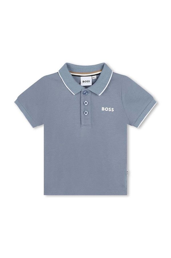 Boss Pamučna polo majica BOSS boja: siva, bez uzorka, J51281