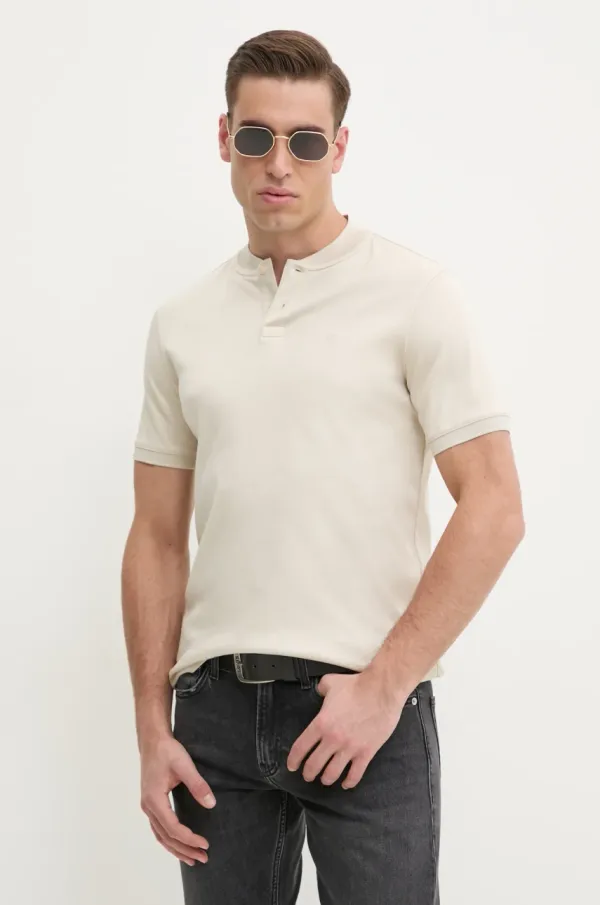 Calvin Klein Pamučna polo majica Calvin Klein boja: bijela, bez uzorka, K10K111201