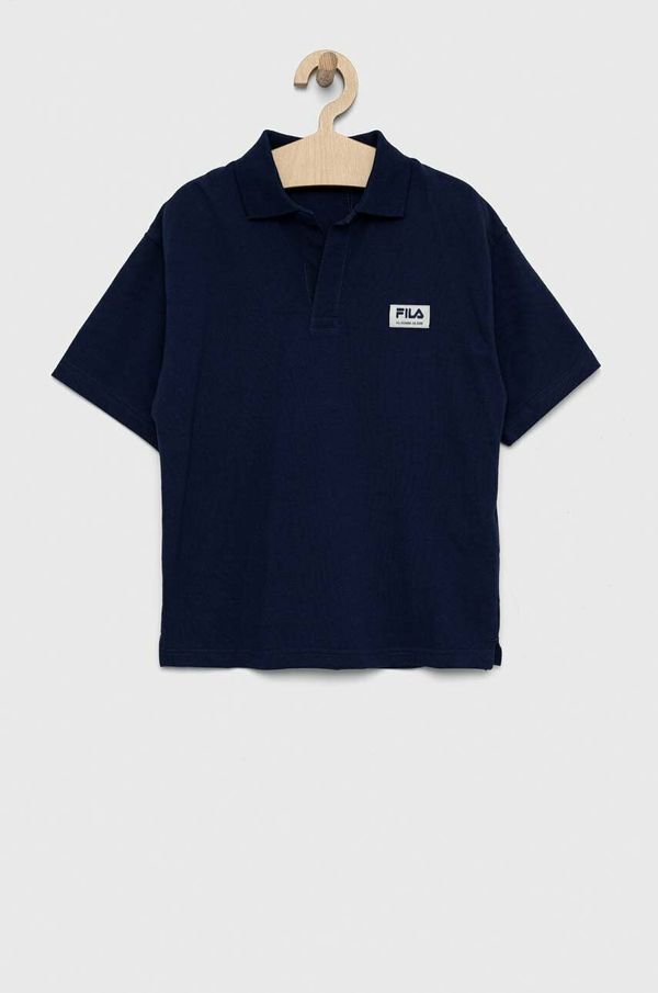 Fila Pamučna polo majica Fila boja: tamno plava, s aplikacijom