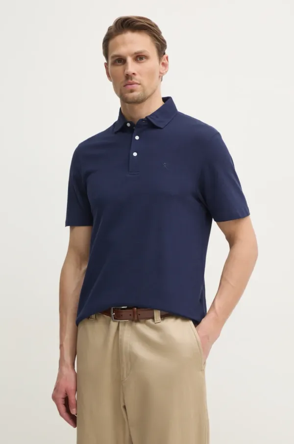Hackett London Pamučna polo majica Hackett London boja: tamno plava, bez uzorka, HM563444