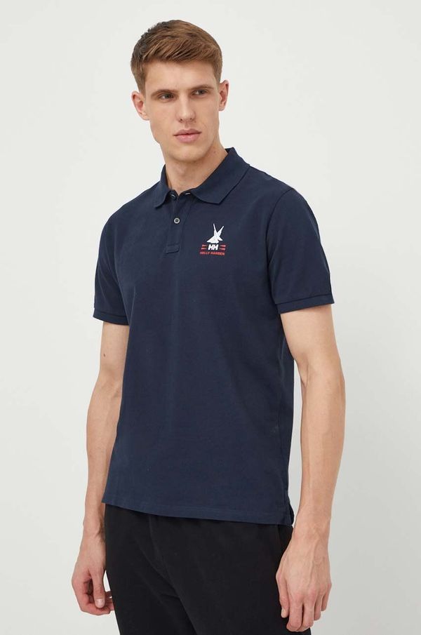 Helly Hansen Pamučna polo majica Helly Hansen boja: tamno plava, s tiskom