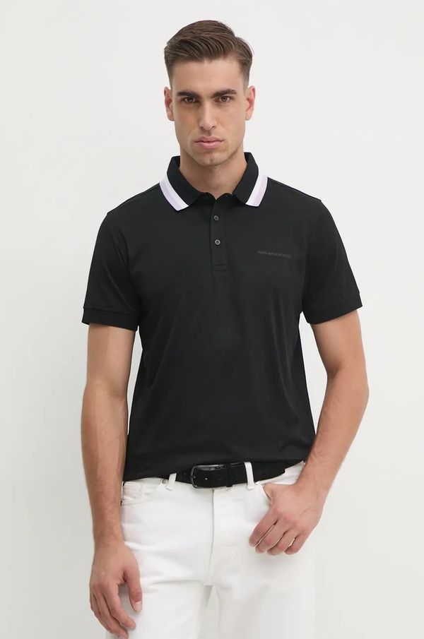 Karl Lagerfeld Pamučna polo majica Karl Lagerfeld boja: crna, bez uzorka, 542200.745003