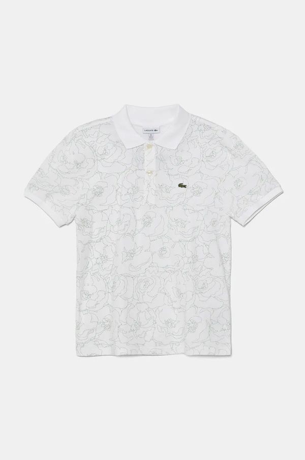Lacoste Pamučna polo majica Lacoste boja: bijela, s uzorkom, PJ2613